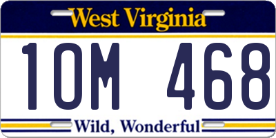 WV license plate 1OM468