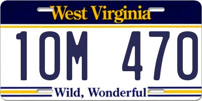 WV license plate 1OM470