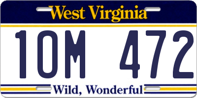 WV license plate 1OM472