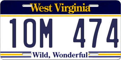 WV license plate 1OM474