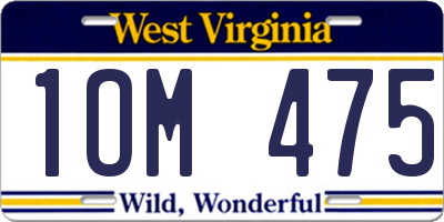 WV license plate 1OM475
