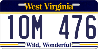WV license plate 1OM476