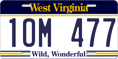 WV license plate 1OM477
