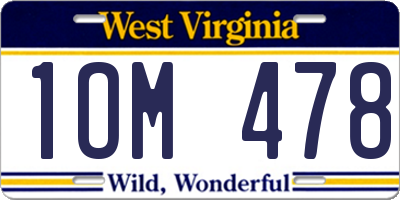 WV license plate 1OM478
