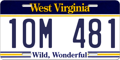 WV license plate 1OM481