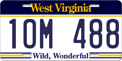 WV license plate 1OM488