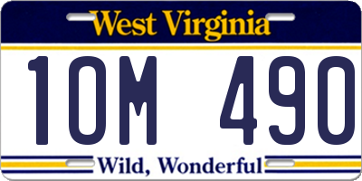 WV license plate 1OM490