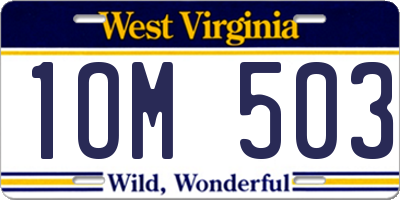 WV license plate 1OM503