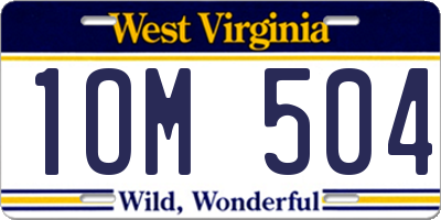 WV license plate 1OM504