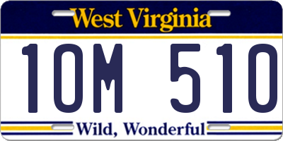 WV license plate 1OM510