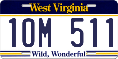 WV license plate 1OM511