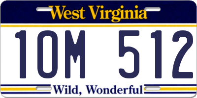 WV license plate 1OM512