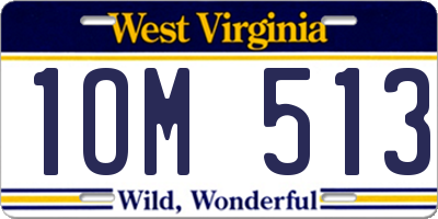 WV license plate 1OM513