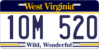 WV license plate 1OM520