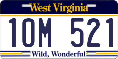 WV license plate 1OM521