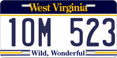 WV license plate 1OM523