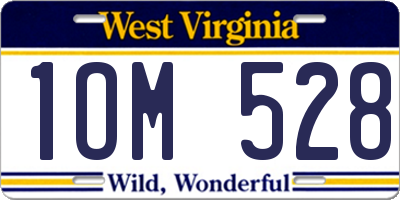 WV license plate 1OM528