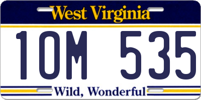 WV license plate 1OM535