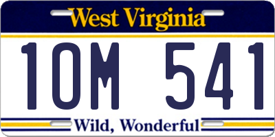 WV license plate 1OM541