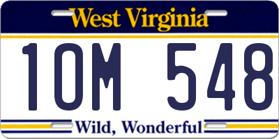 WV license plate 1OM548