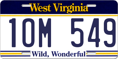 WV license plate 1OM549