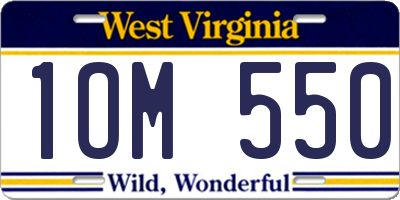 WV license plate 1OM550