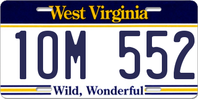 WV license plate 1OM552