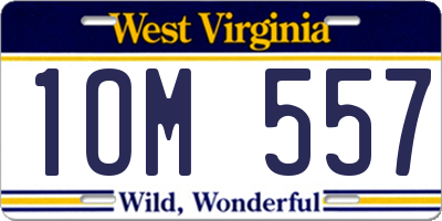 WV license plate 1OM557