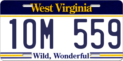 WV license plate 1OM559