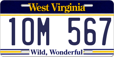 WV license plate 1OM567