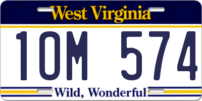 WV license plate 1OM574