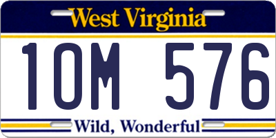 WV license plate 1OM576