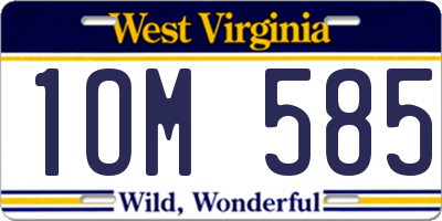 WV license plate 1OM585