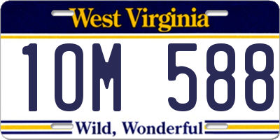 WV license plate 1OM588