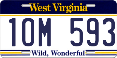 WV license plate 1OM593