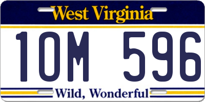 WV license plate 1OM596