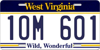 WV license plate 1OM601