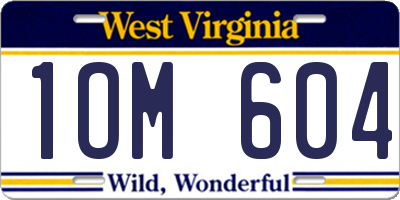 WV license plate 1OM604