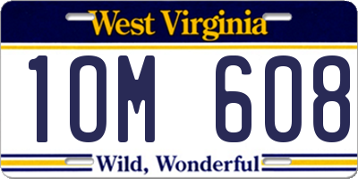 WV license plate 1OM608