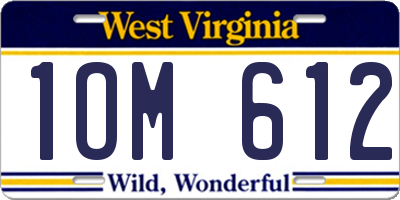 WV license plate 1OM612