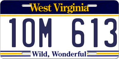 WV license plate 1OM613
