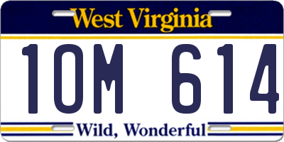 WV license plate 1OM614