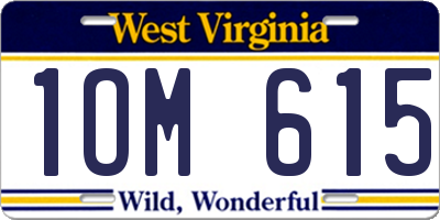 WV license plate 1OM615