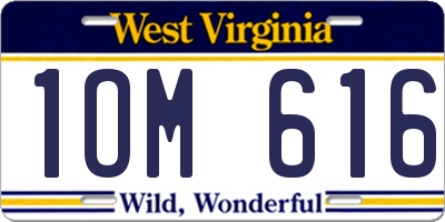WV license plate 1OM616