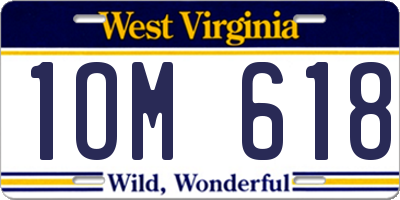 WV license plate 1OM618