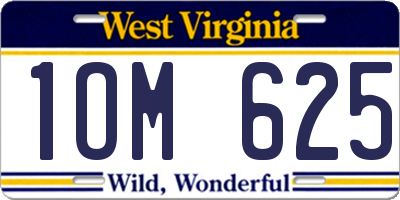 WV license plate 1OM625