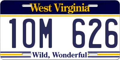 WV license plate 1OM626