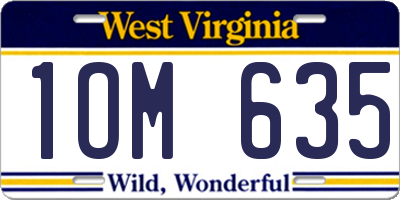WV license plate 1OM635