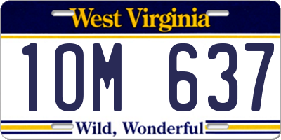 WV license plate 1OM637