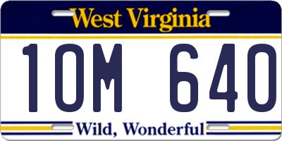 WV license plate 1OM640